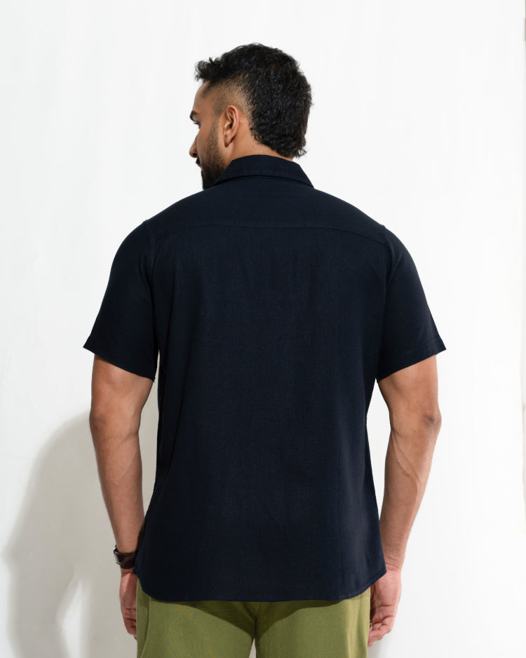 Placket Embroidered Half Sleeve Shirt