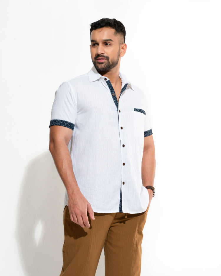 Contrast Short Sleeve Shirt