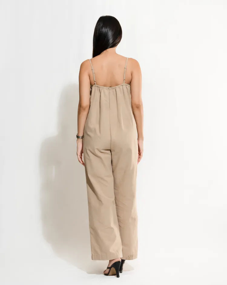 Wide Strap Straight-Leg Jumpsuit