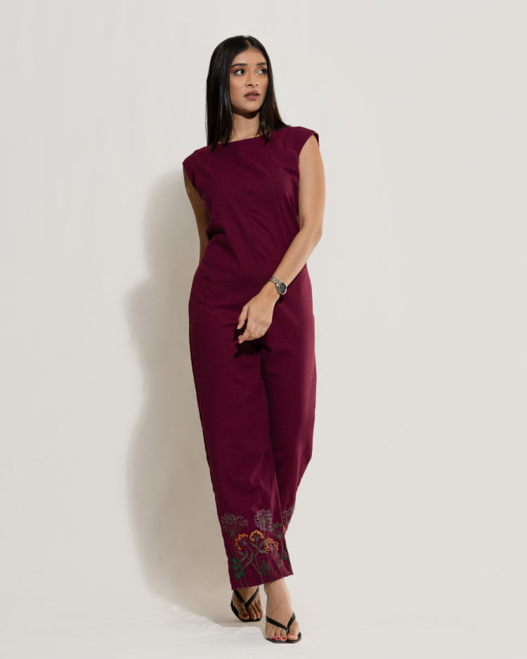 Wide Leg Embroidered Jumpsuit