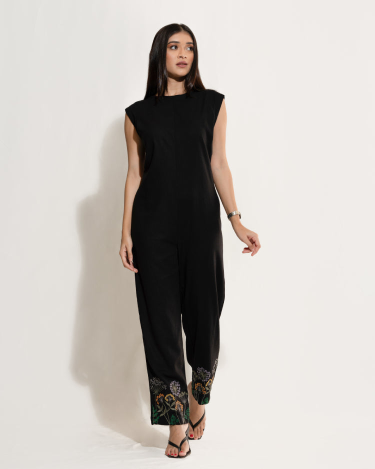 Wide Leg Embroidered Jumpsuit