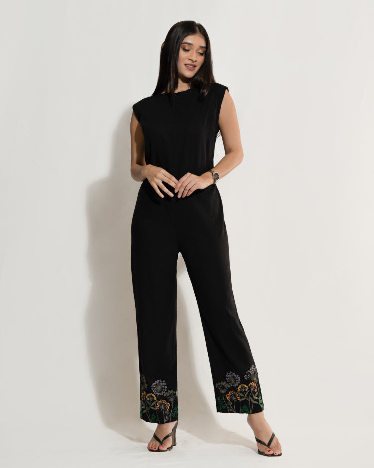 Wide Leg Embroidered Jumpsuit