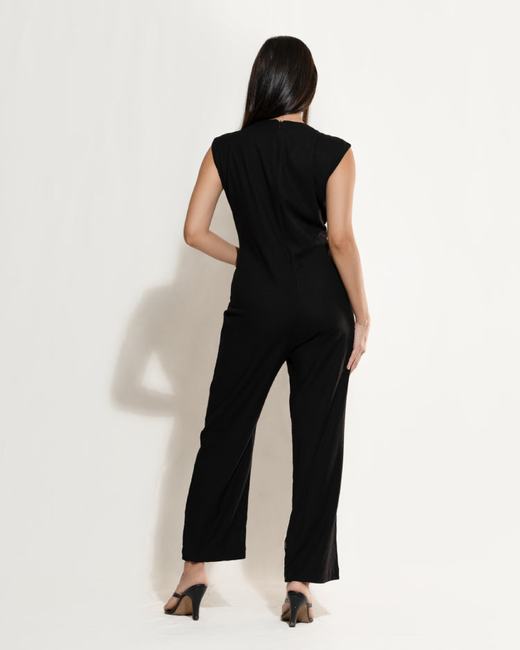 Wide Leg Embroidered Jumpsuit