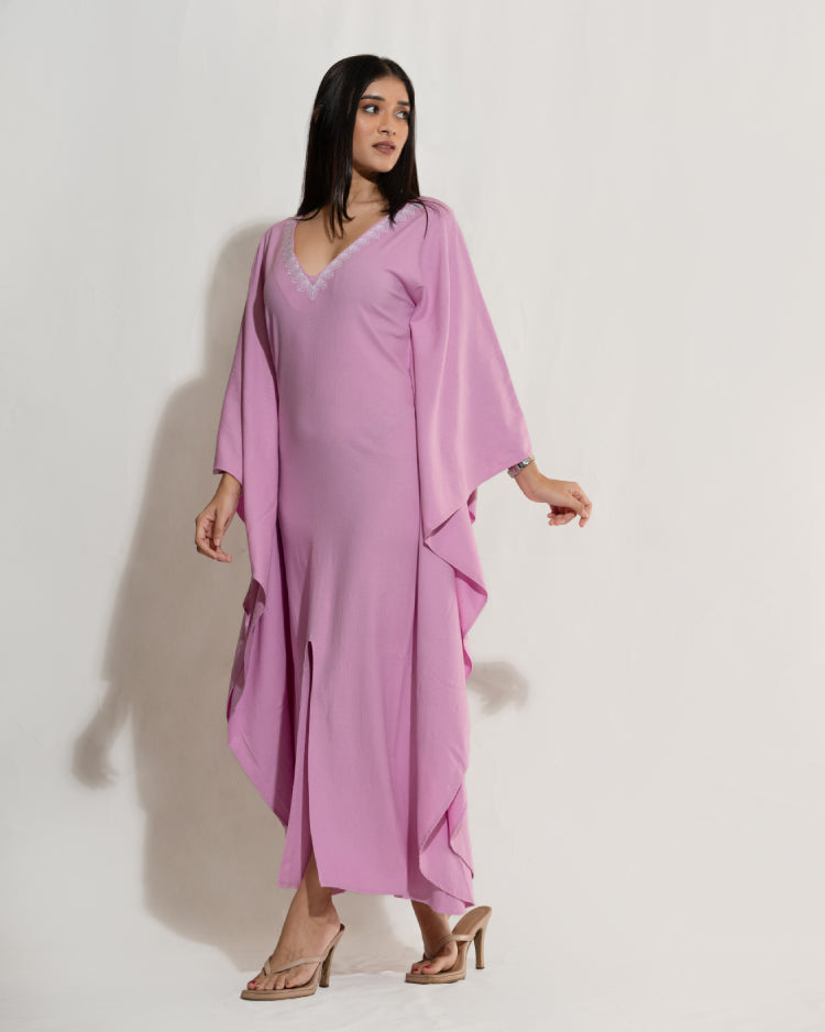 Embroidered Kaftan Dress
