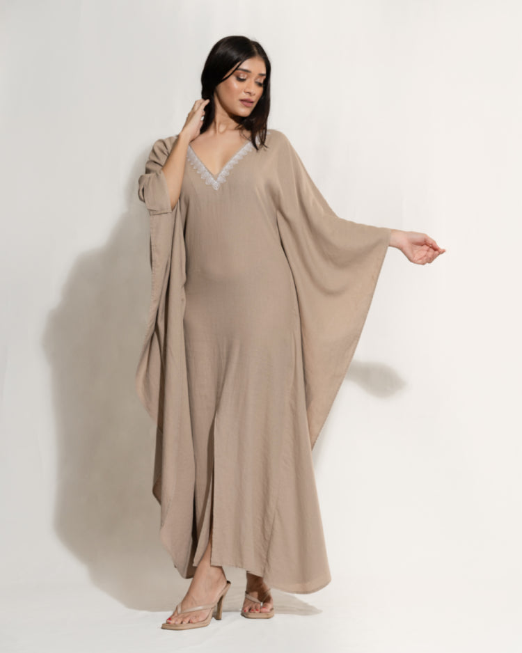 Embroidered Kaftan Dress