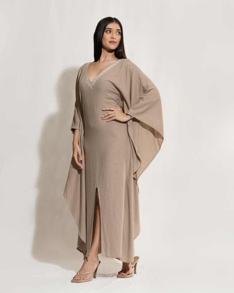 Embroidered Kaftan Dress