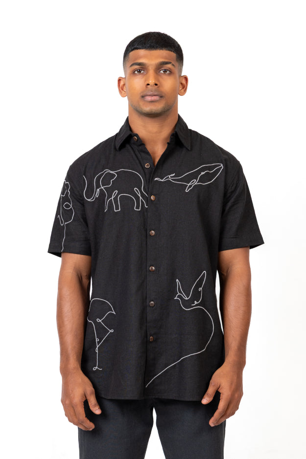 Short Sleeve Embroidered Shirt