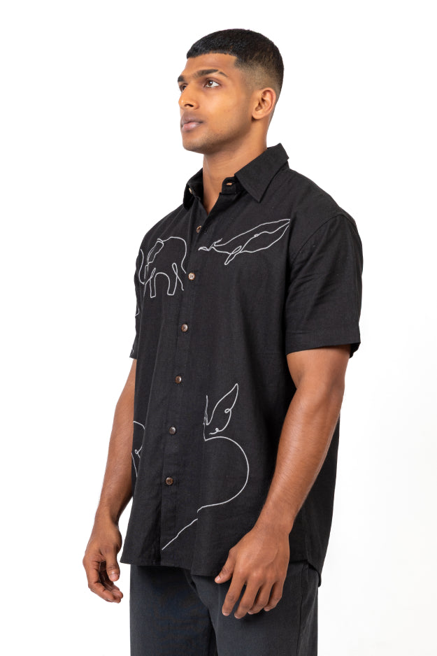 Short Sleeve Embroidered Shirt