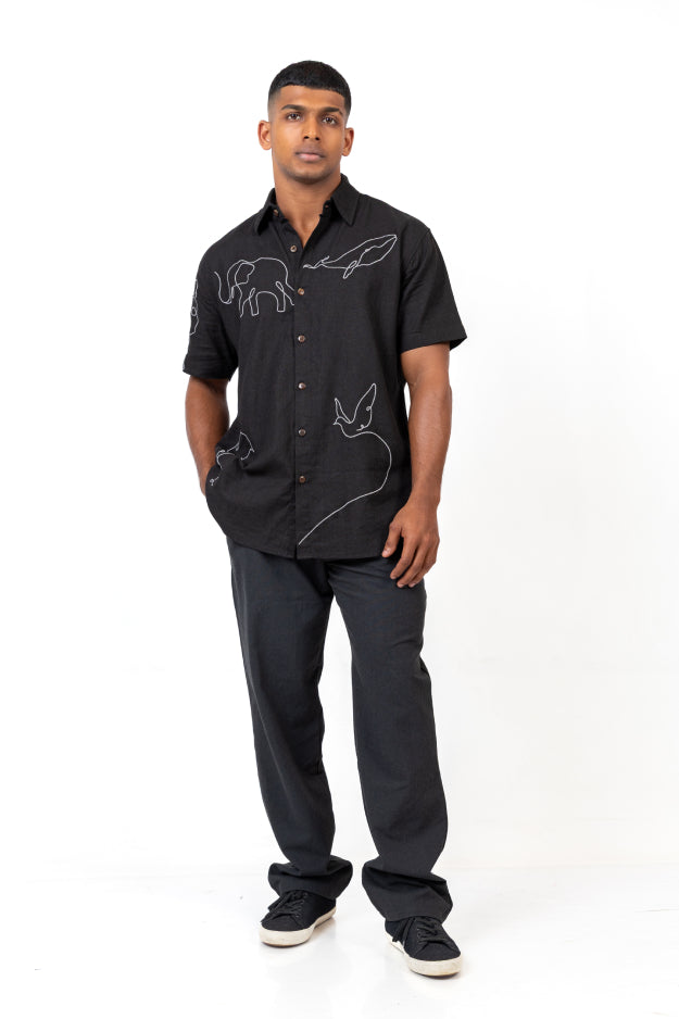 Short Sleeve Embroidered Shirt