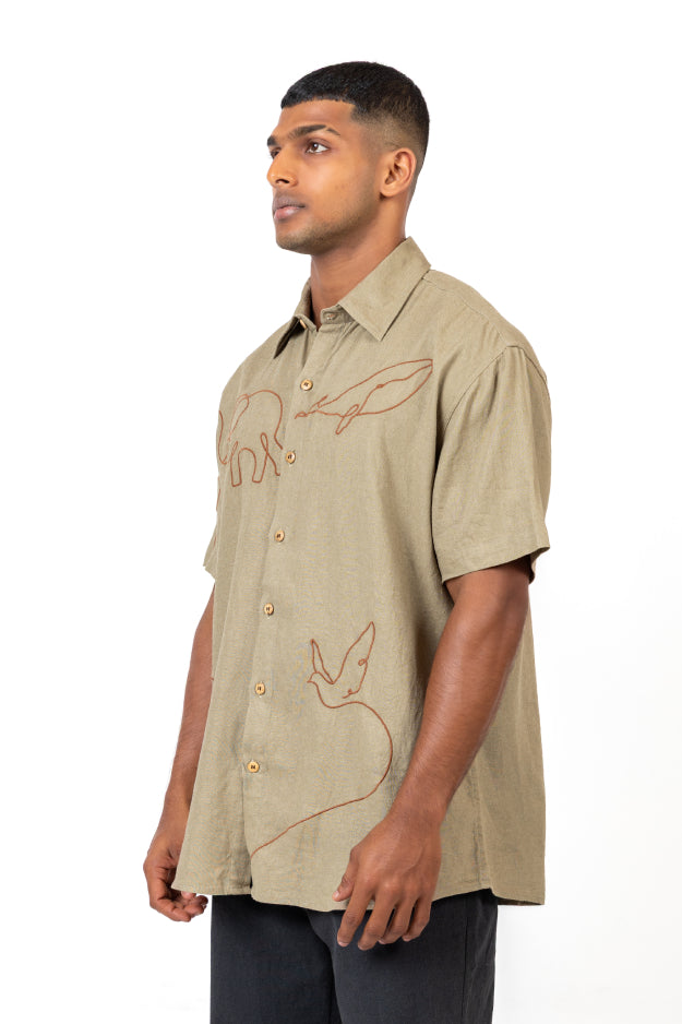 Short Sleeve Embroidered Shirt