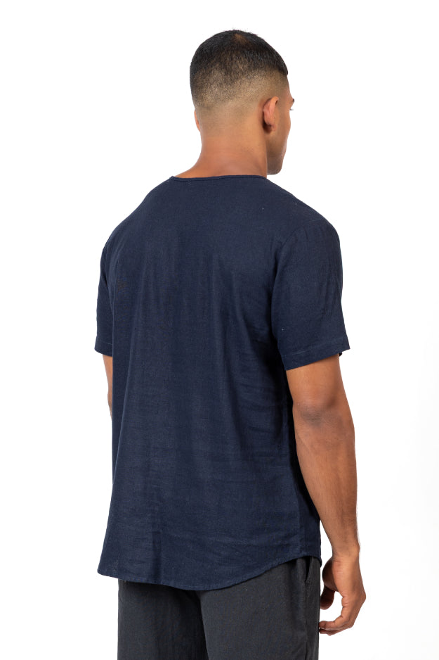 Linen Stitch Detail Short Sleeve T-Shirt