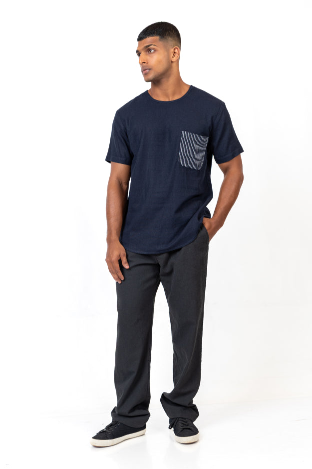 Linen Stitch Detail Short Sleeve T-Shirt