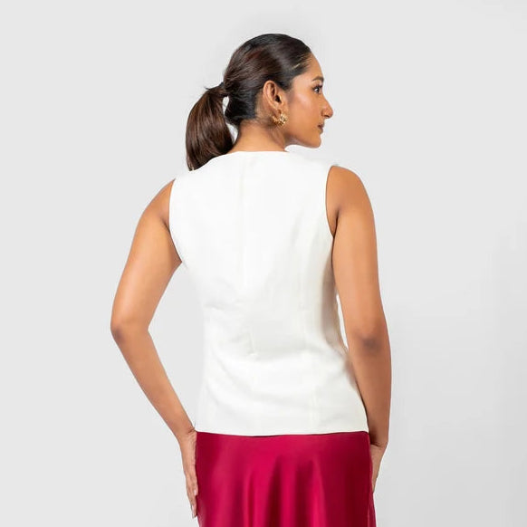 Scoop-Neck Satin Vest